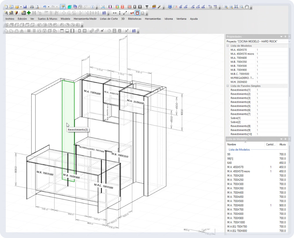 Diseño técnico de mobiliario modular en software 3D